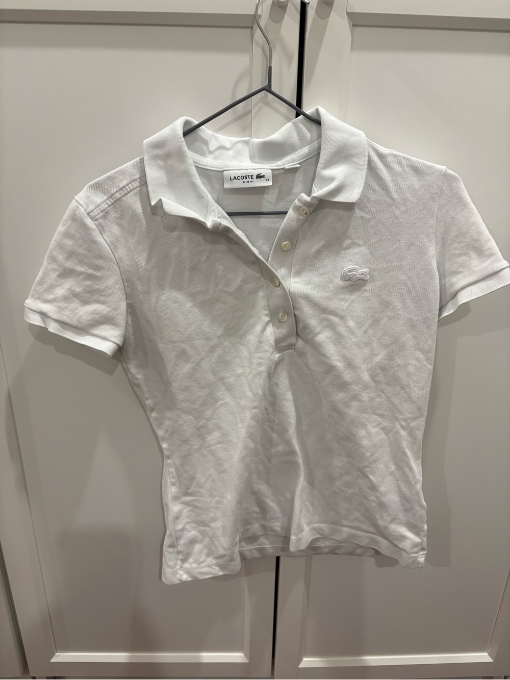 Lacoste Women's White Short-Sleeve Piqué Polo